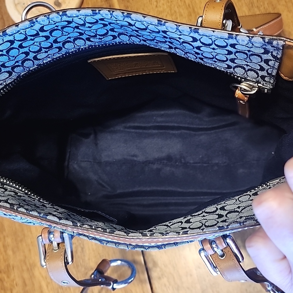 Coach Vintage Micro Kissing C's Denim Tote Euc - Picture 12 of 16
